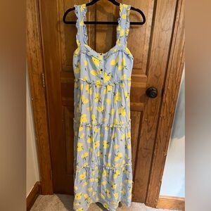 NOM Lemon Print Maternity and Nursing dress